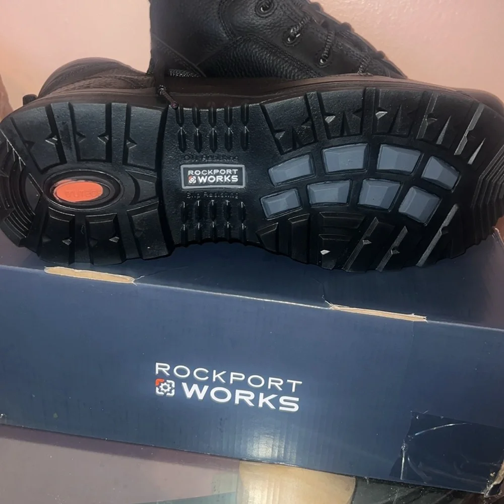 Rockport safety shoes WGRK6635 for men,black,comp toe,eh,wp,lace to toe size 12w